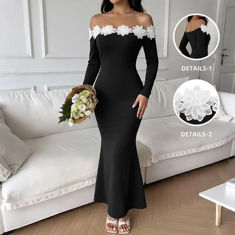 Women's Bodycon Lace Bridal Maxi Dress