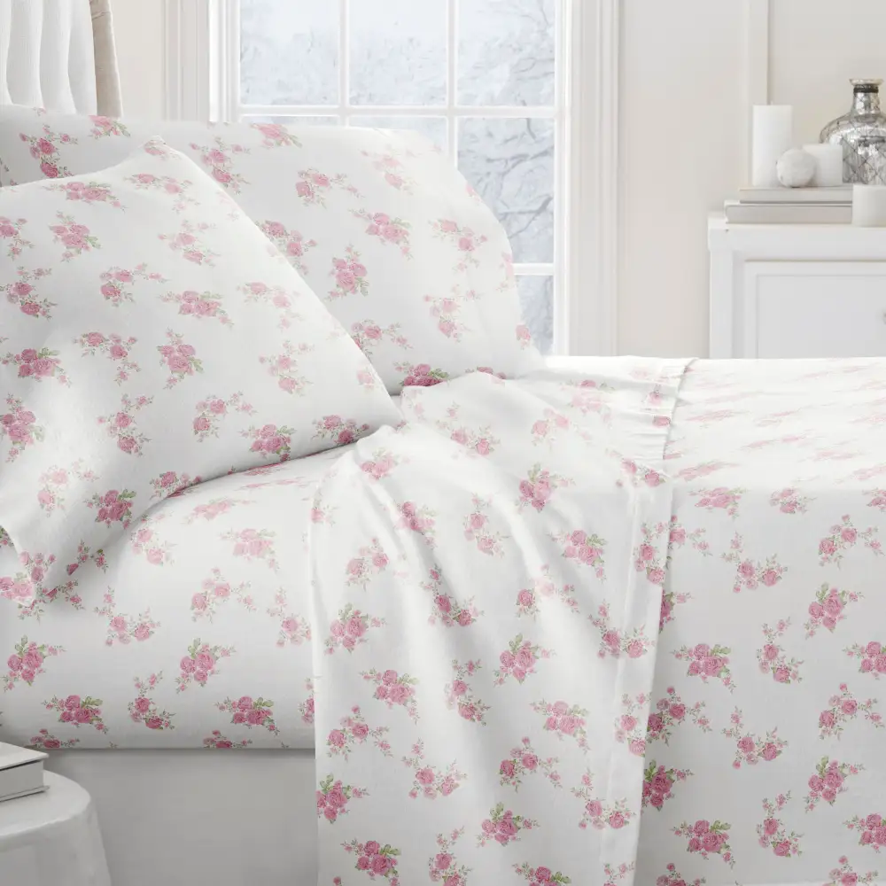Rose Bunch Flannel Sheet Set