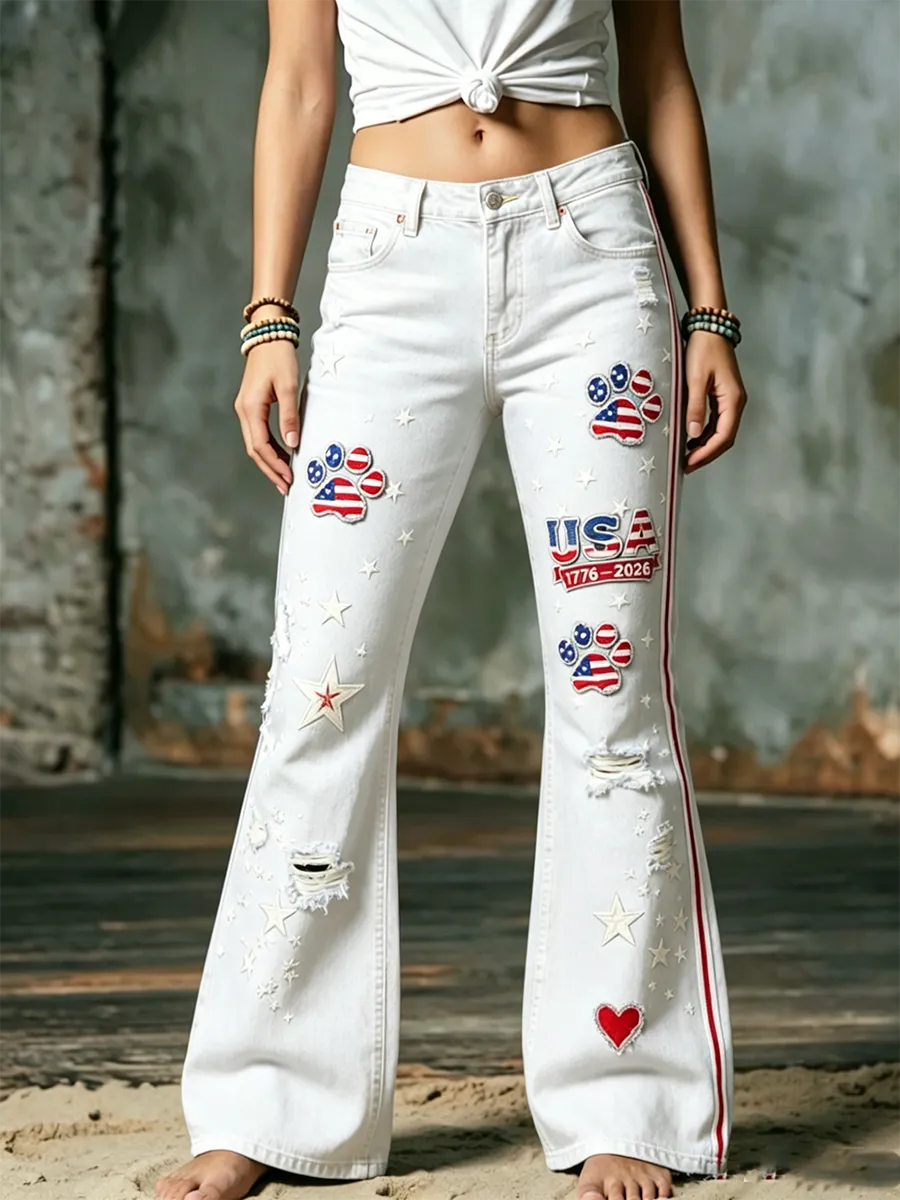 Women'S 250Th Anniversary Animal Printed Casual Jeans