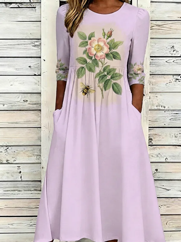 Botanical Nature Lover Wild Rose Bee Dress