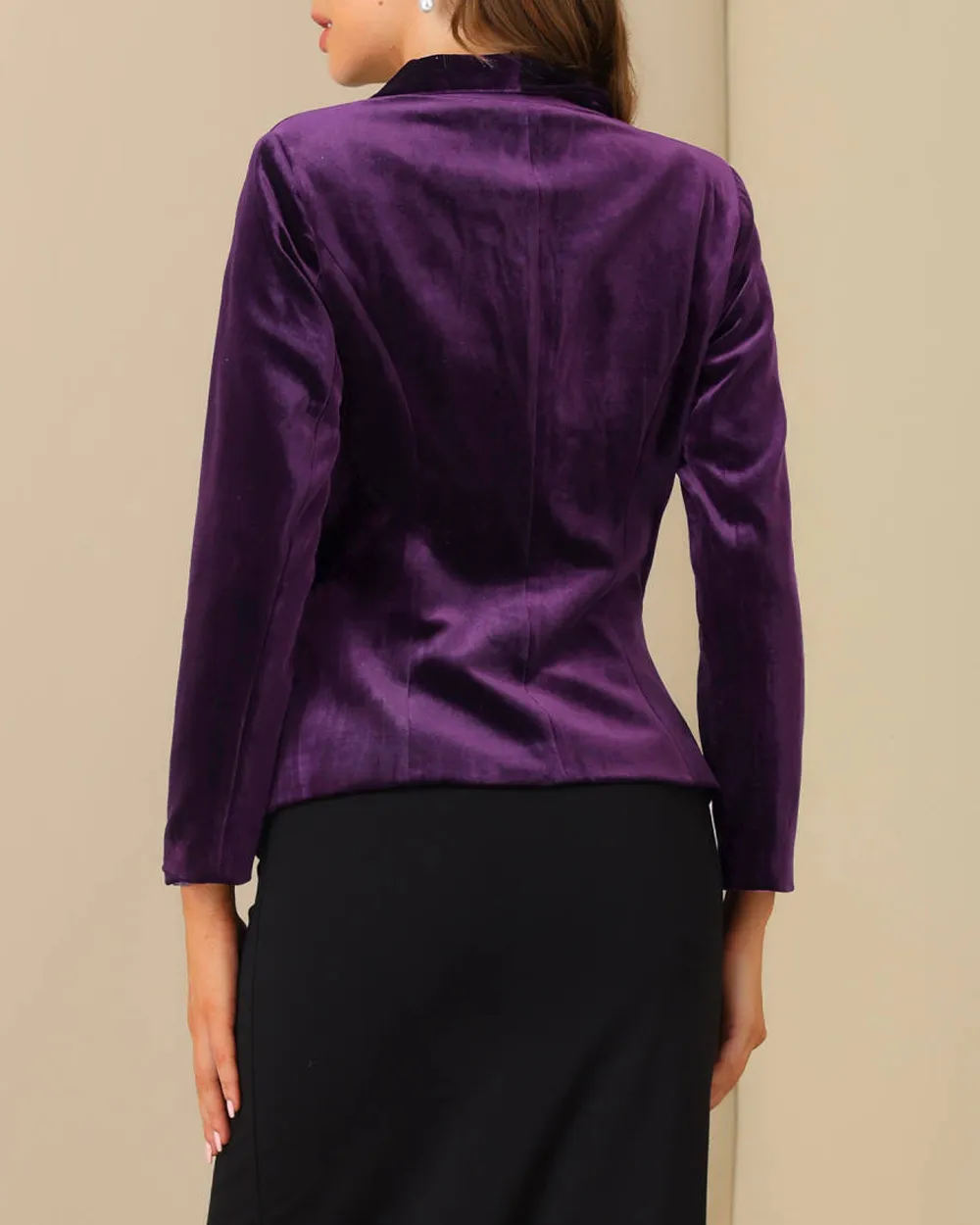Casual Shawl Collar One Button Velvet Blazer