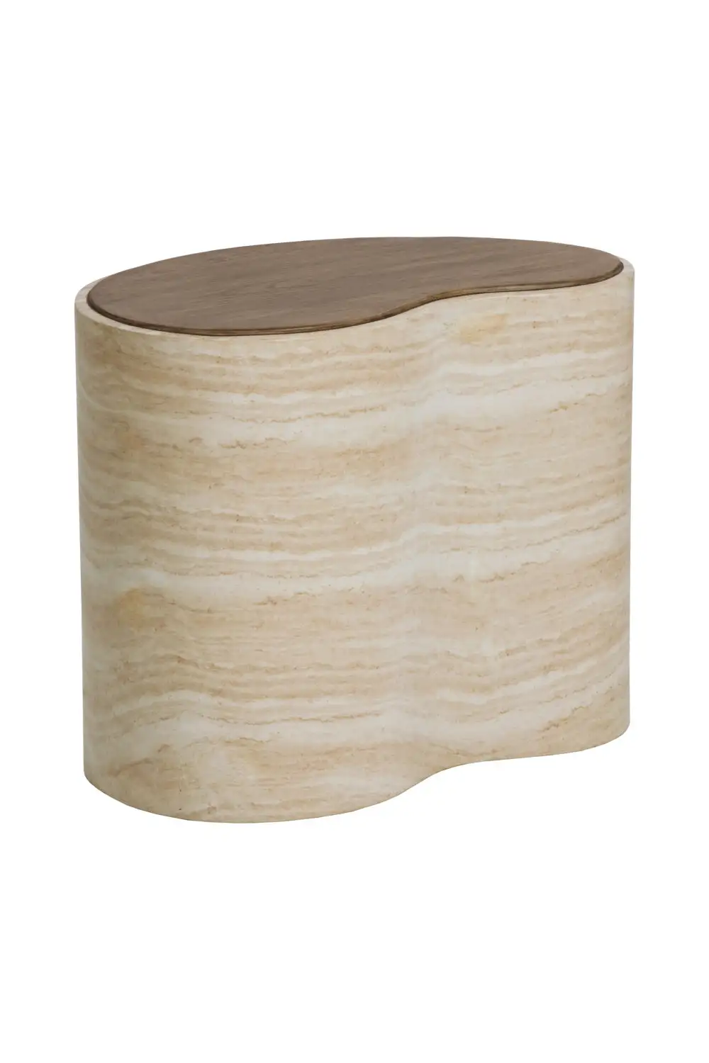 Freeform Travertine-Look Indoor/outdoor Coffee Table