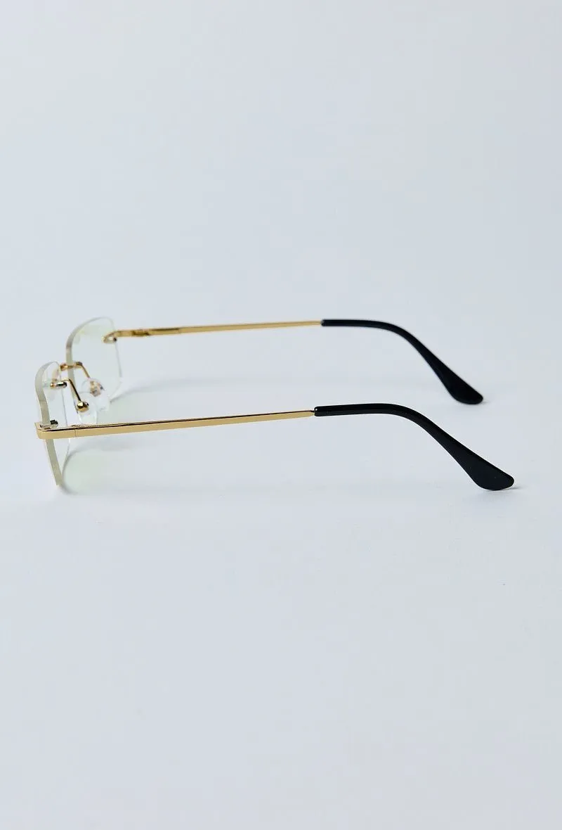Rimless Rectangle Lens Sunglasses