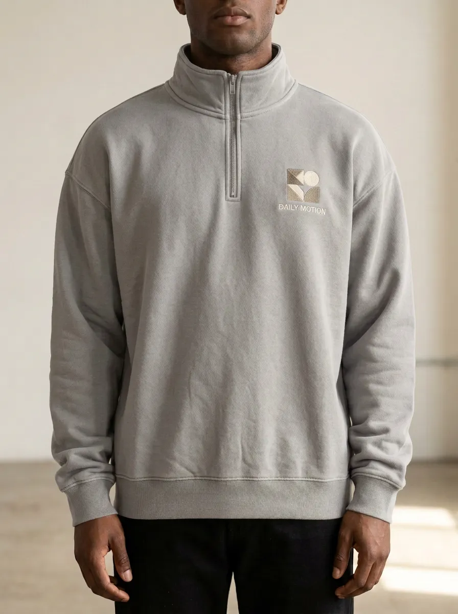 Motion Geometric Quarter Zip Hoodie
