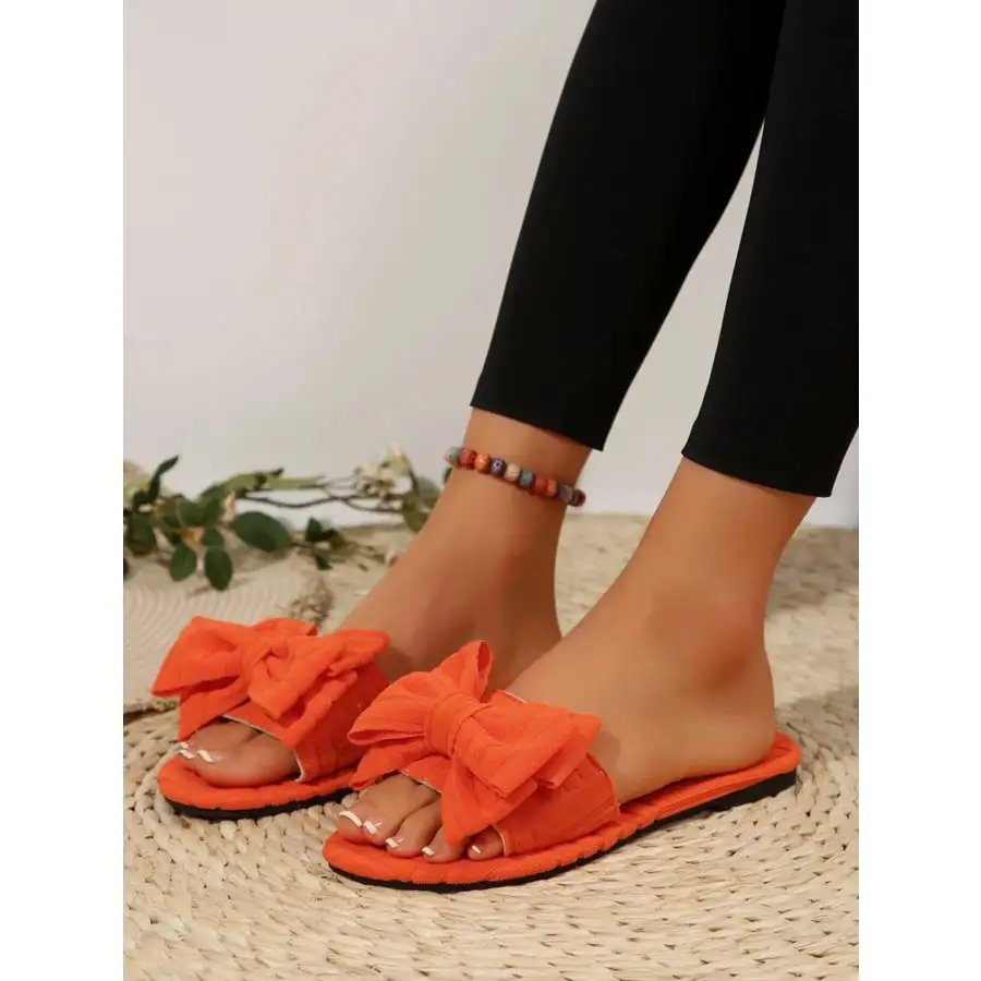 Bow Knot Open Toe Slippers