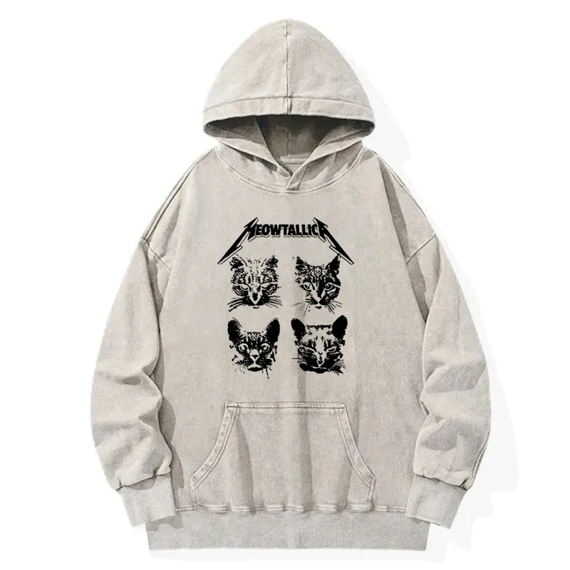 Visible Cat Emotion Washed Hoodie