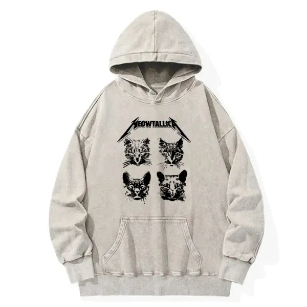 Visible Cat Emotion Washed Hoodie