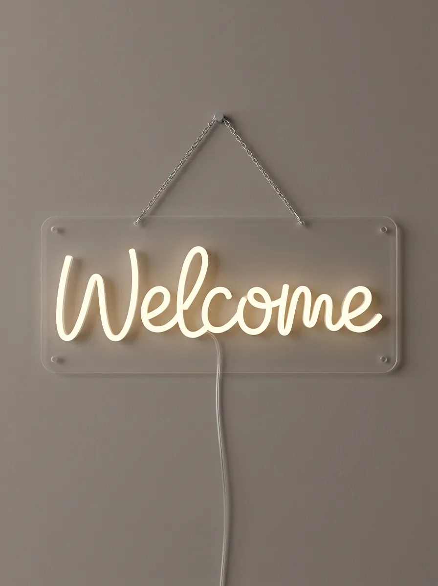 Script Welcome Neon Sign