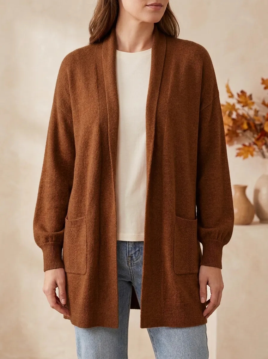 Timeless Open-Front Knit Cardigan