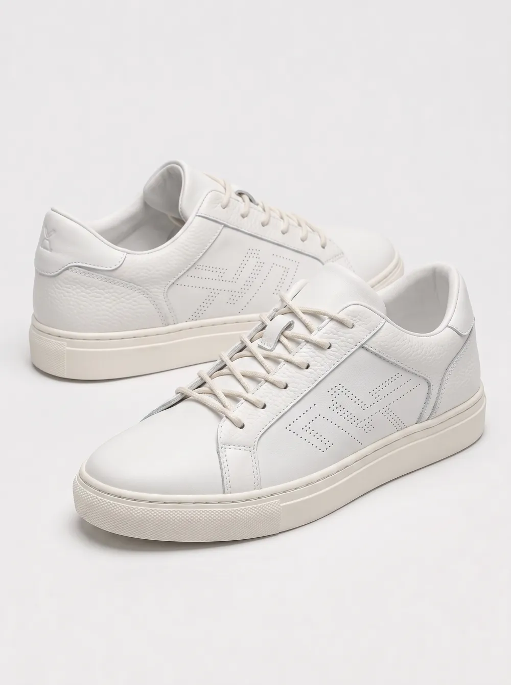 Perforated Leather Low Top Skate Sneakers
