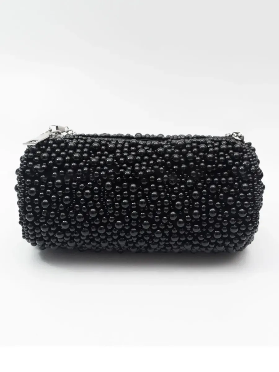 Junia Pearl-Embellished Cylindrical Chain Shoulder Bag