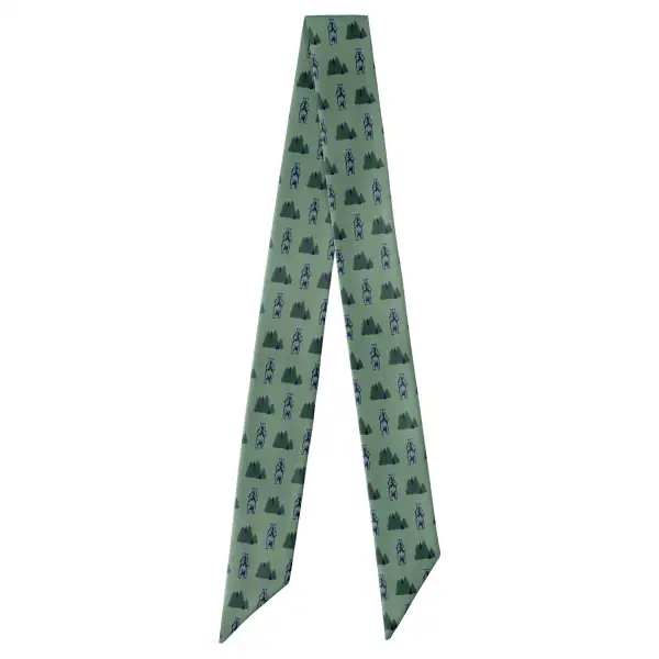 Bear in the Woods Motif Hair Scarf