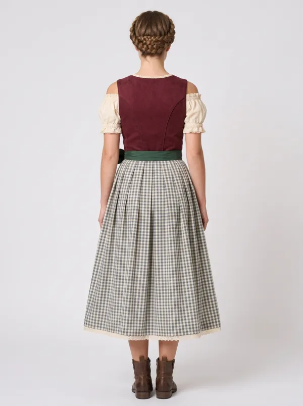Floral Embroidered Women's Bavarian Oktoberfest Dirndl Dress