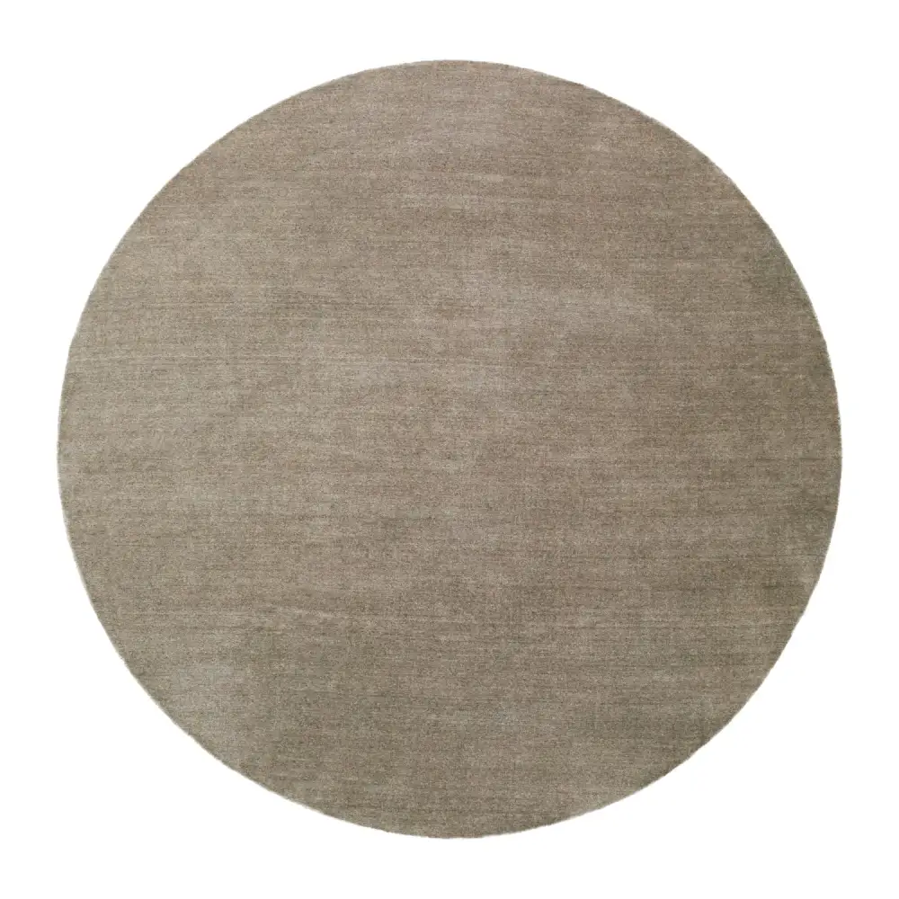 Hand-Loomed Wool Fringe Round Carpet