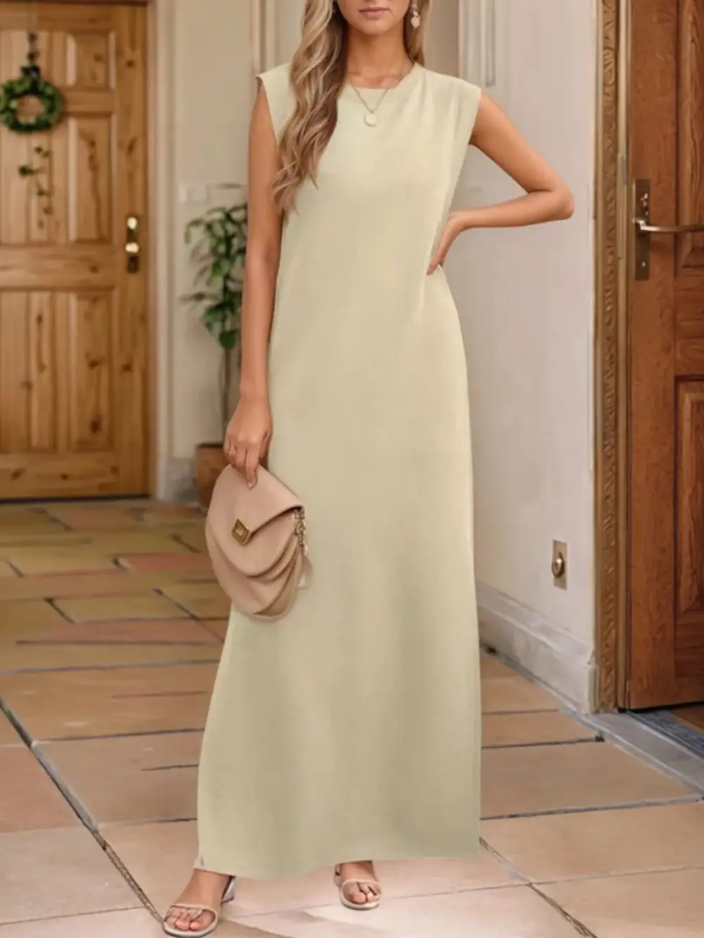 Tank Slit Round Maxi Dress