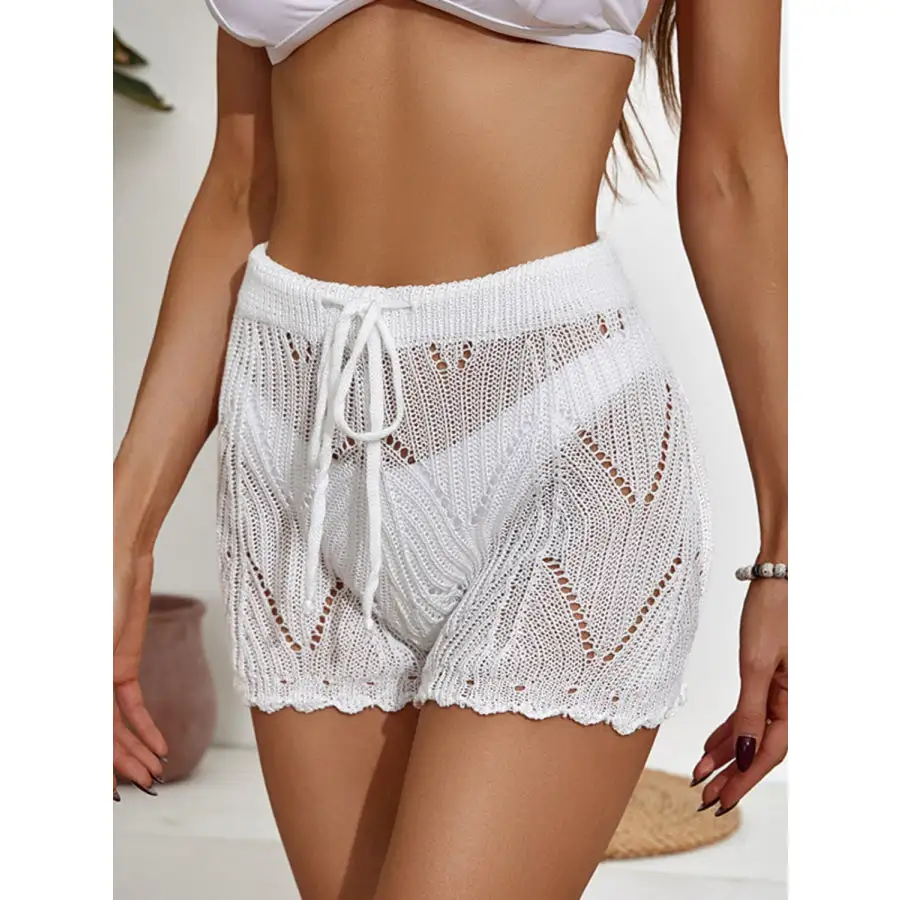 Women's Cutout Drawstring Shorts Swim Bottom