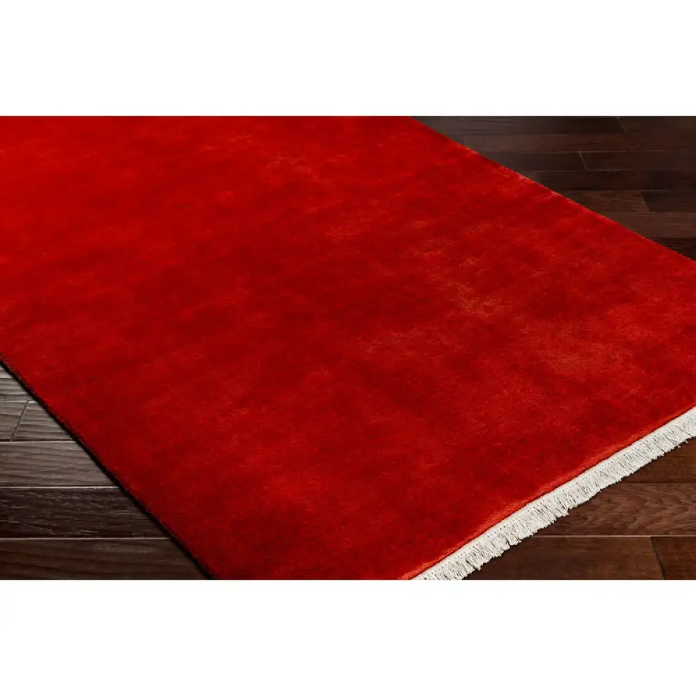 Hand-Loomed Wool Fringe Square Carpet