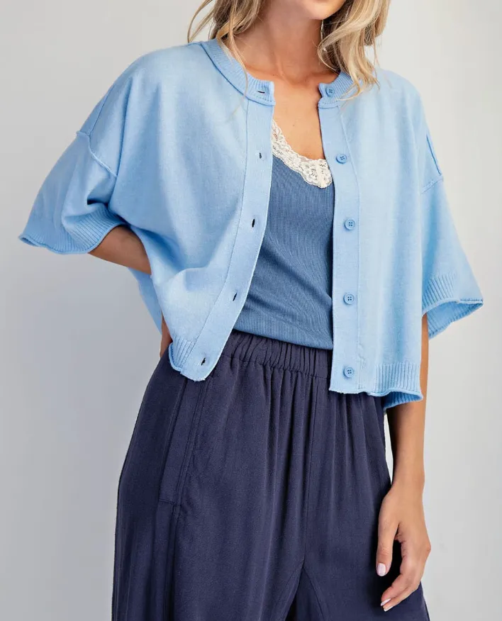 Crew Neck Cashmere Cardigan