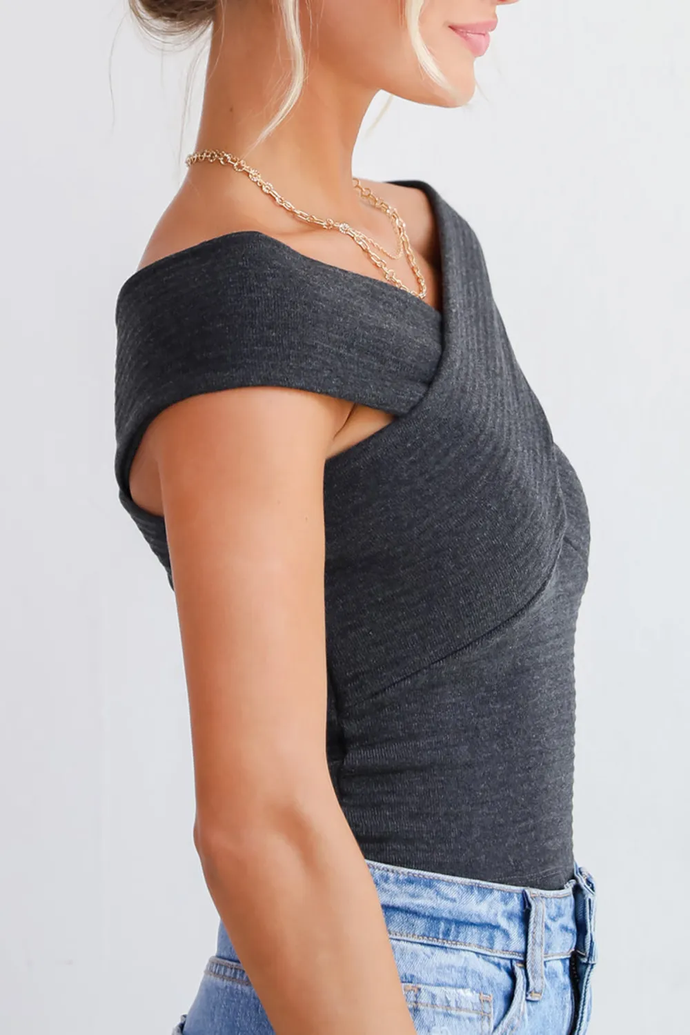 Skinny Knit Crossover Tank