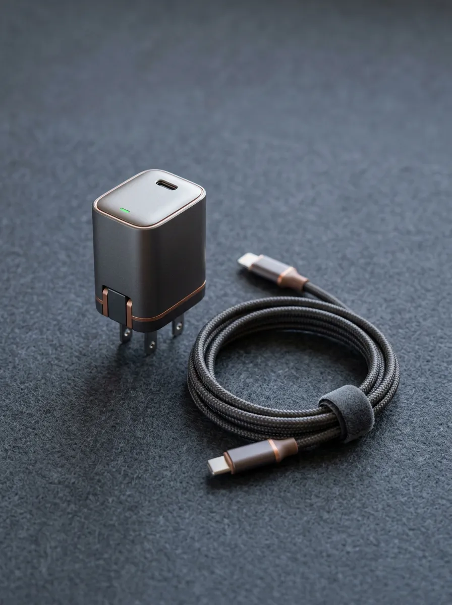 Metallic Grey Braided Charger and Cable Set