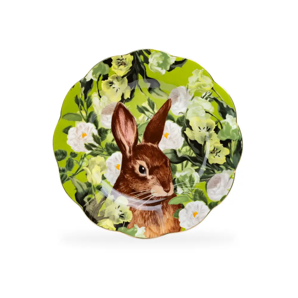 Bunny in Bloom Porcelain Dessert Plate