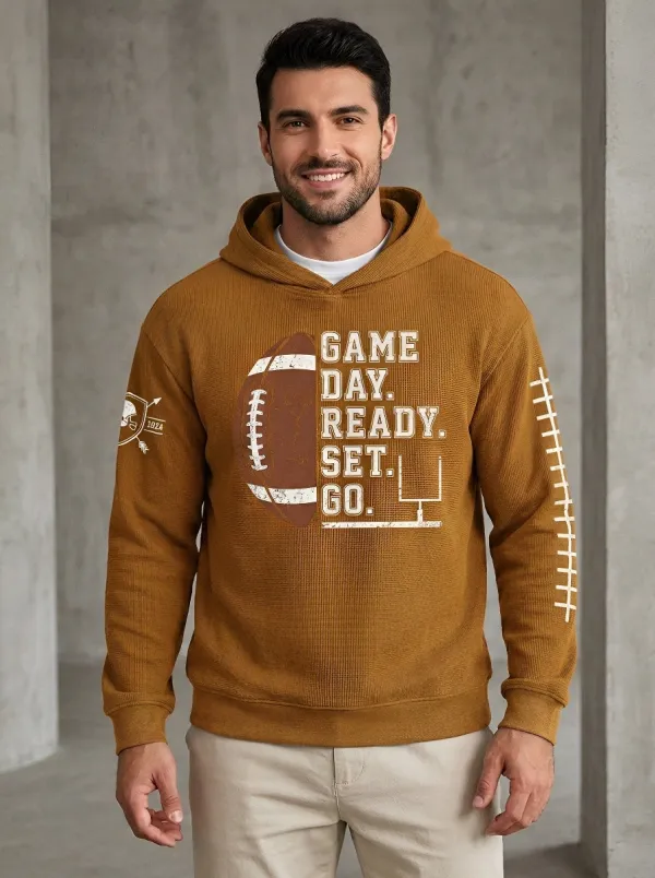 Men's Heritage Football Game Day Ready Waffle Waffle Hoodie