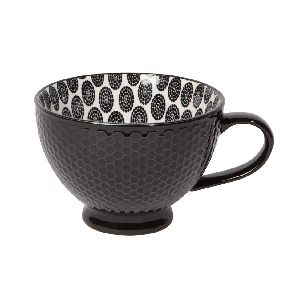 Stamped Porcelain Latte Mug