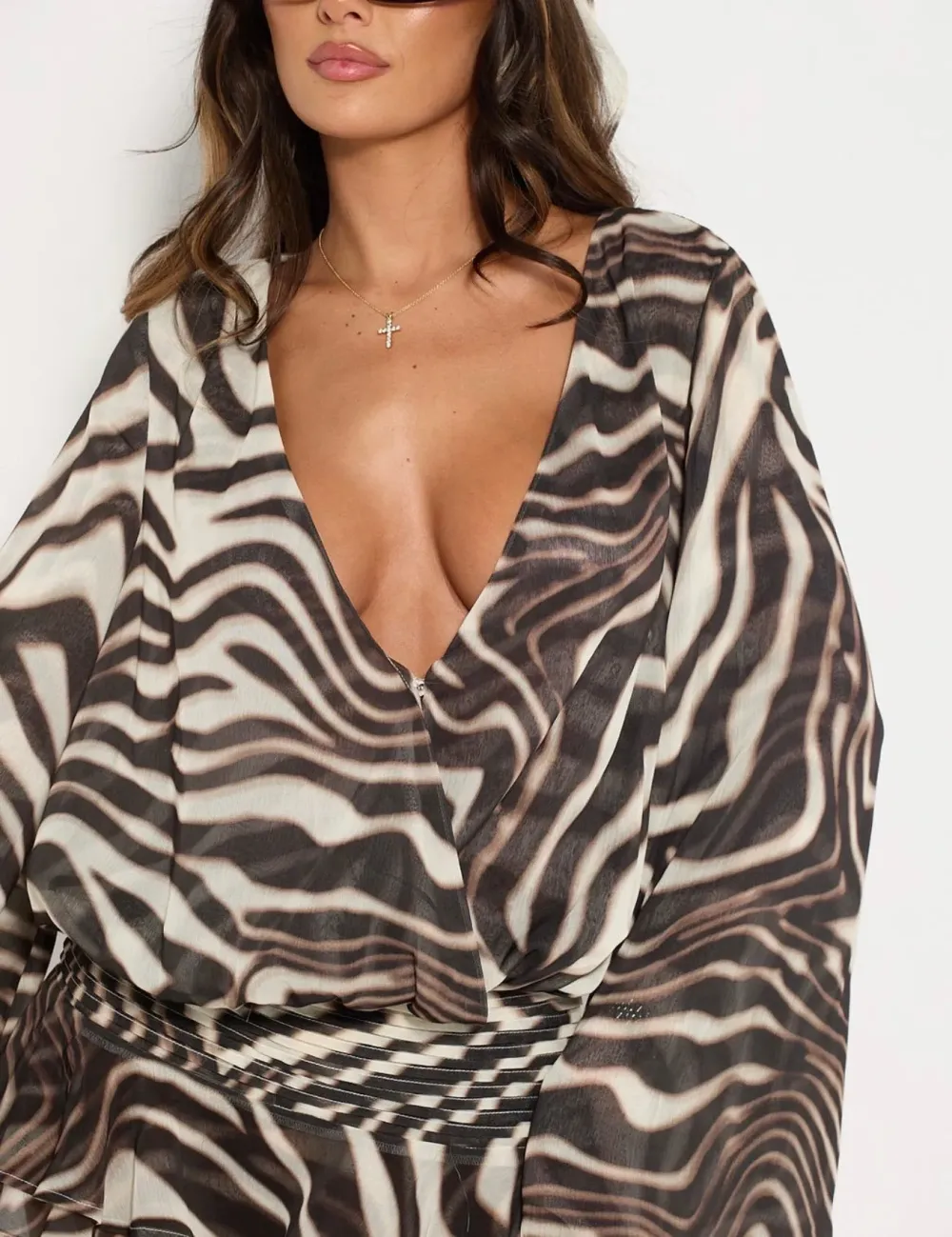 Zebra Mini Dress with Bandana