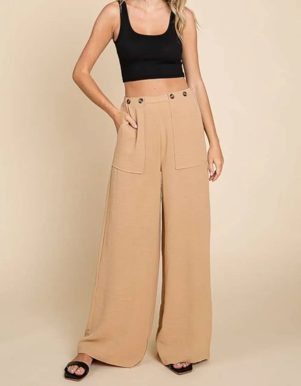 Culture Code Full Size High Waist Wide Leg Cargo Pants