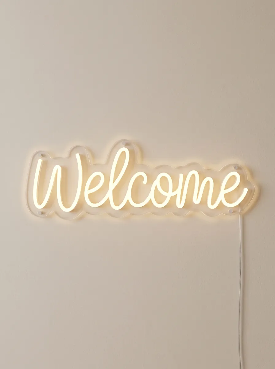 Cursive Lettering Welcome Neon Sign