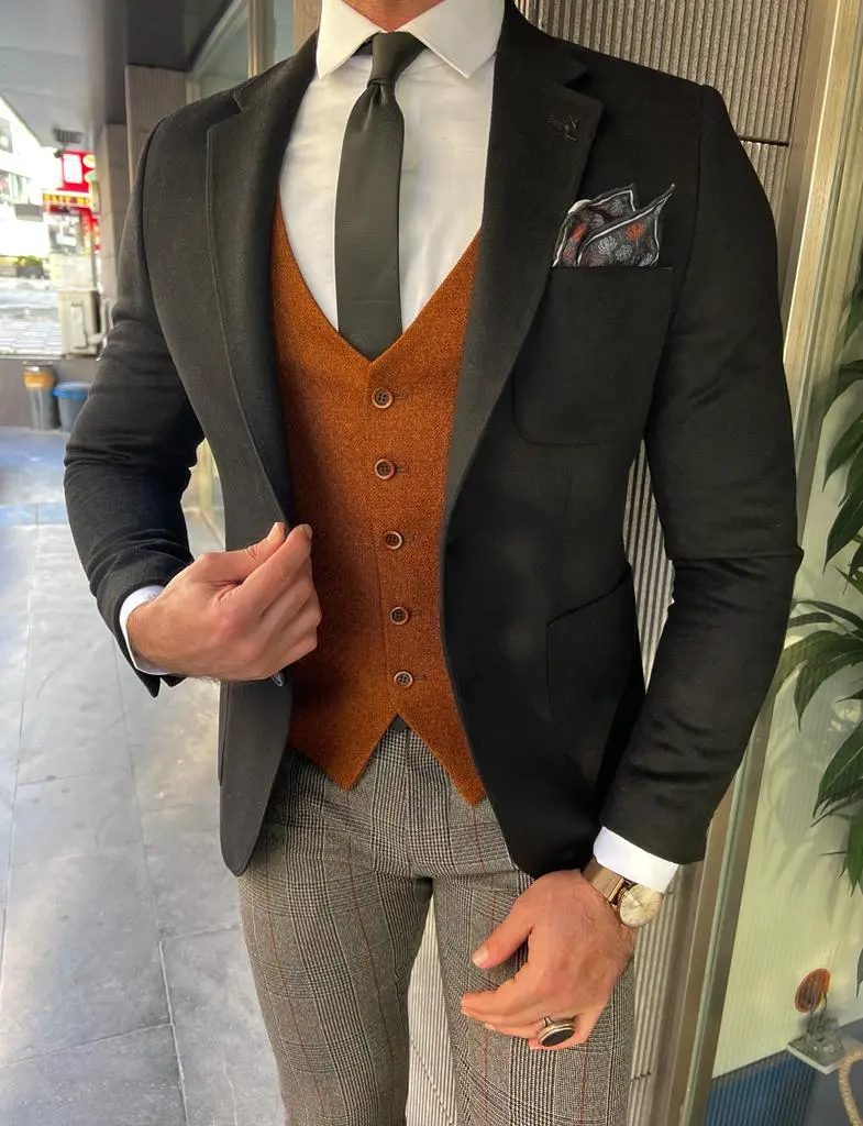 Classic Slim Fit  Italian Fabric Stamped Blazer