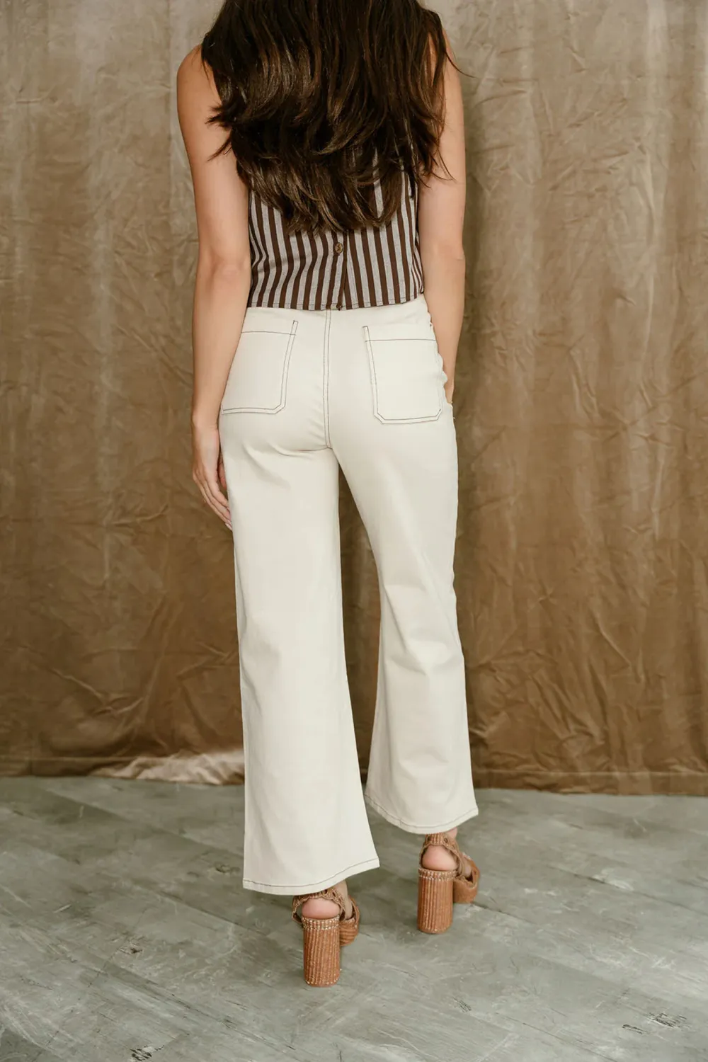 Pocketed Stitch Detail Pants