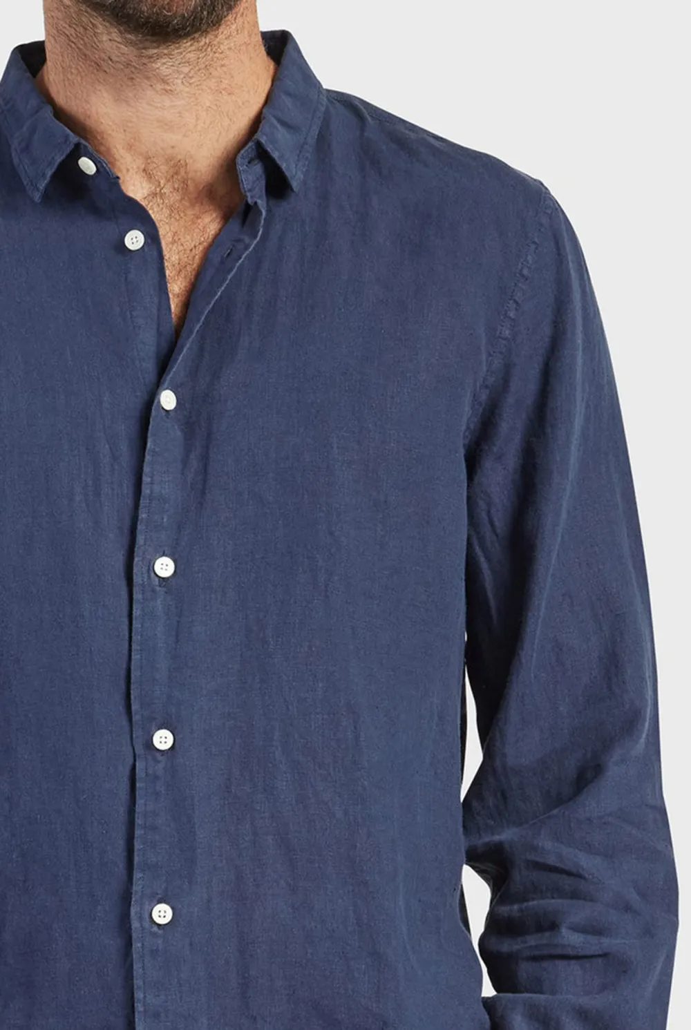 Mick Linen Shirt-Navy