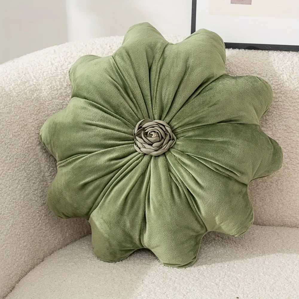 Velvet Flower Throw Pillow