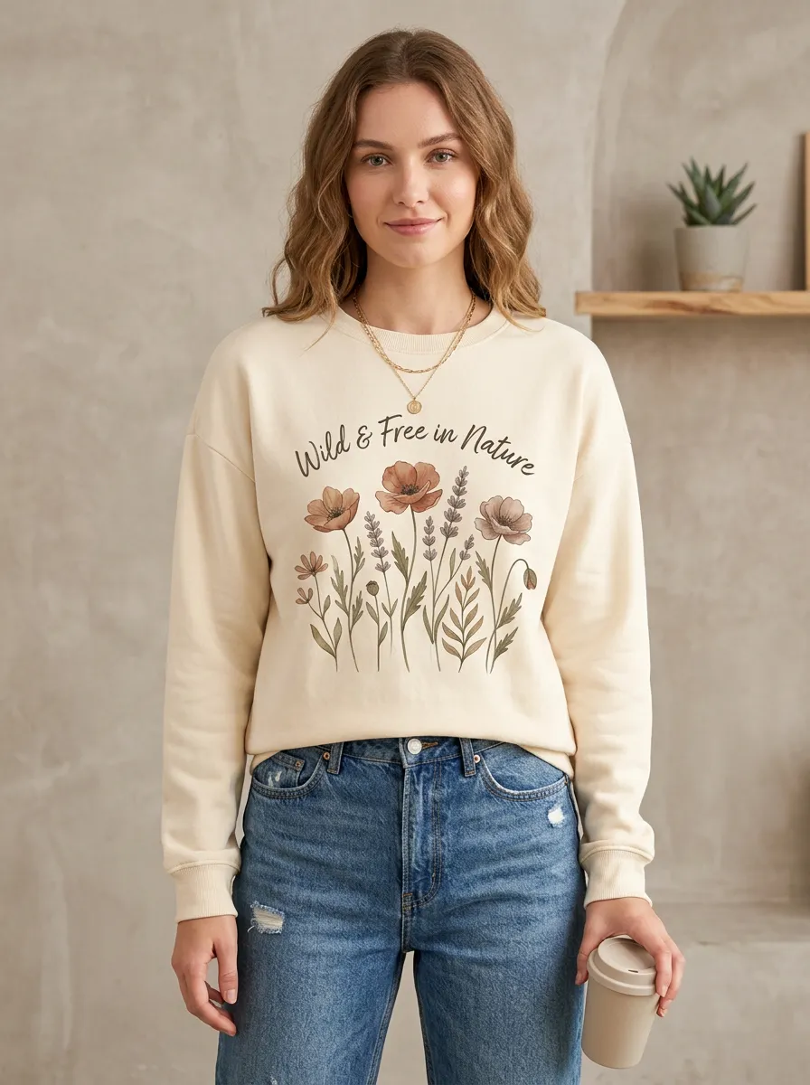 Nature Lover Wildflower Sweatshirt