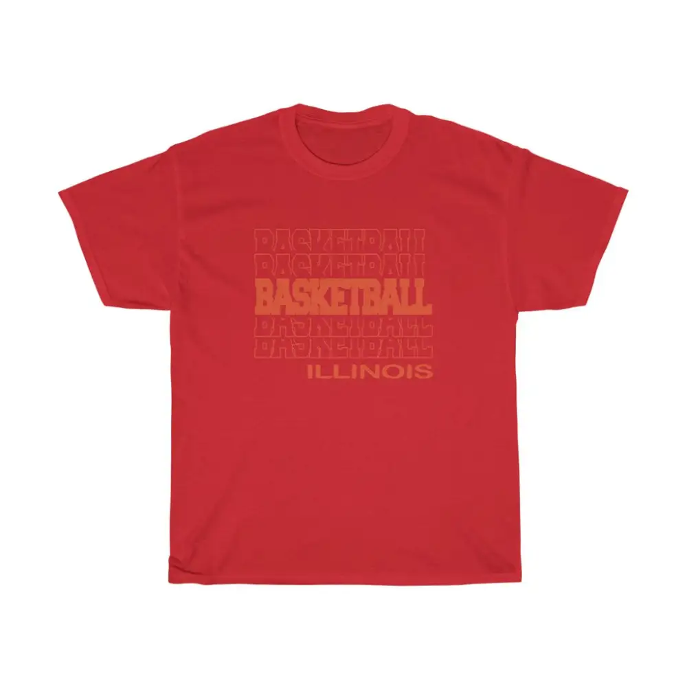 Basketball Illinois in Modern Stacked Lettering