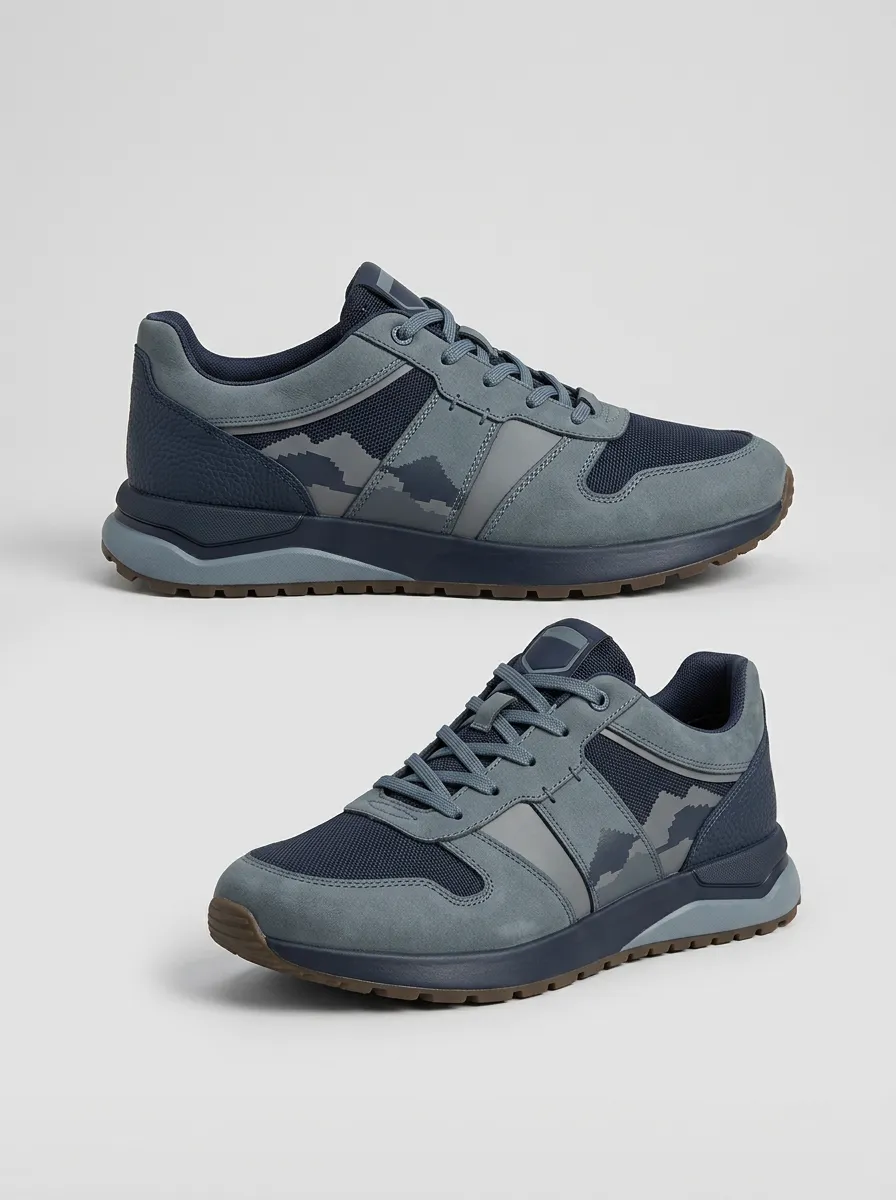 Men's Outdoor Adventure Mountain Print Sneakers