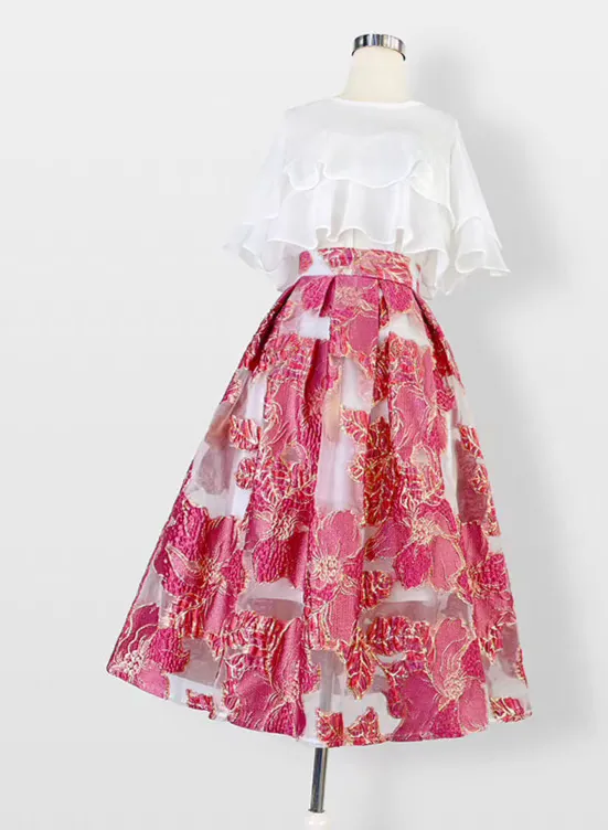 Effortless Movement Everyday Casual Embroidered Skirt