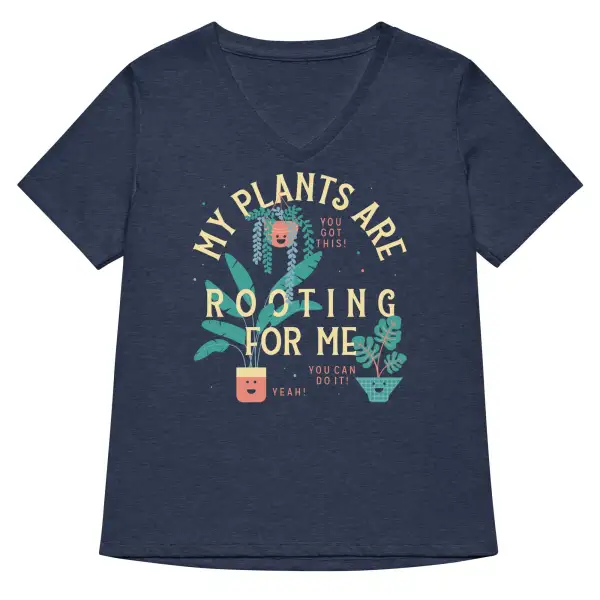 Rooting Plant V Neck Tee