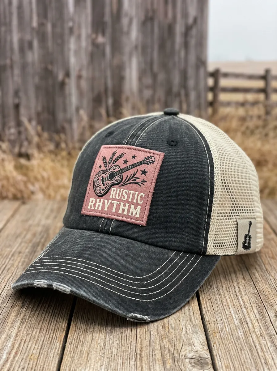 Guitar Rustic-Rhythm Country Music Baseball Cap