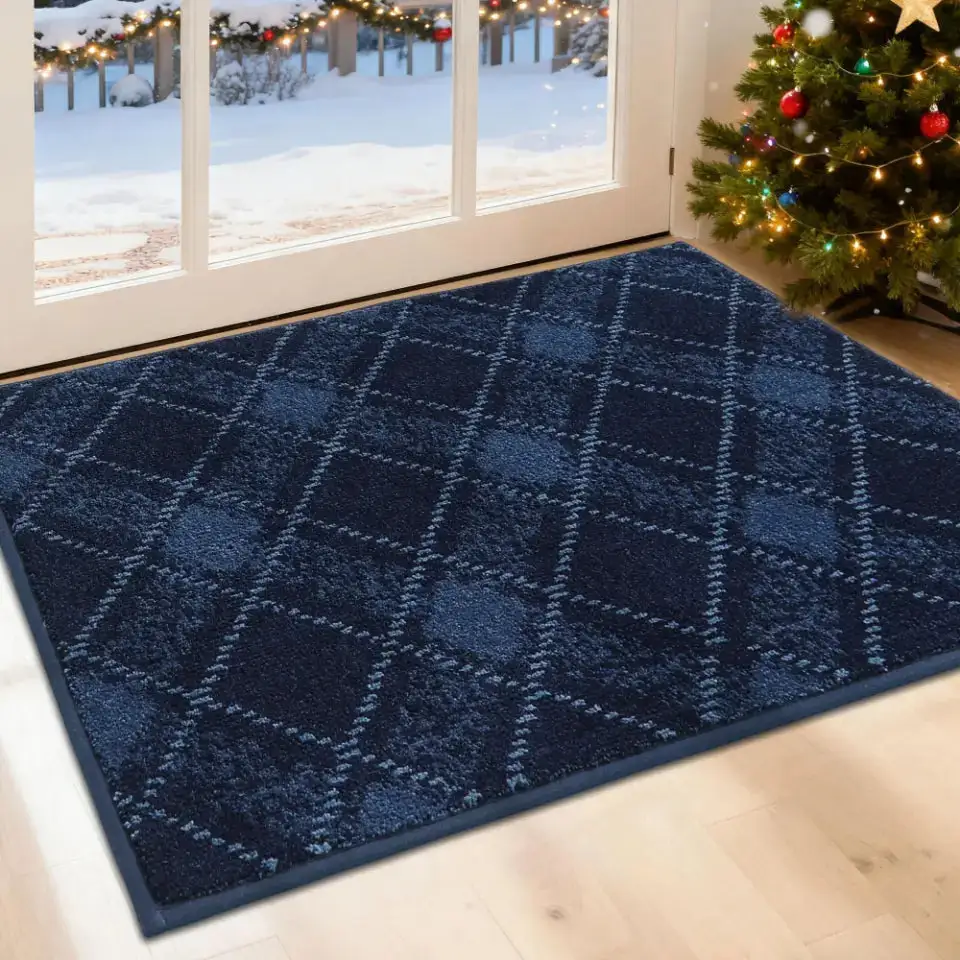 Plaid Pattern Door Mat