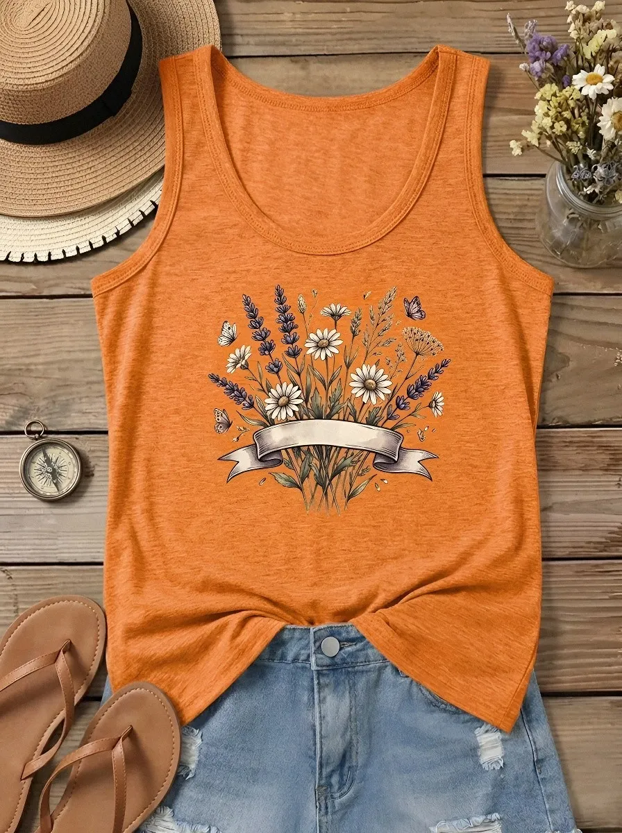 Wildflower Lavender Daisy Tank Top