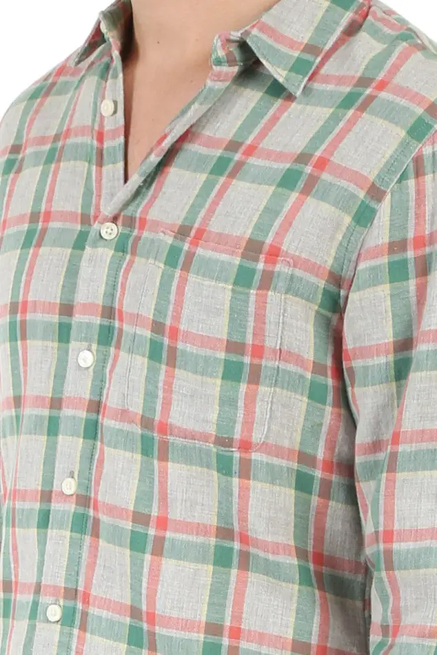 Plaid Cotton Pocket Shirt