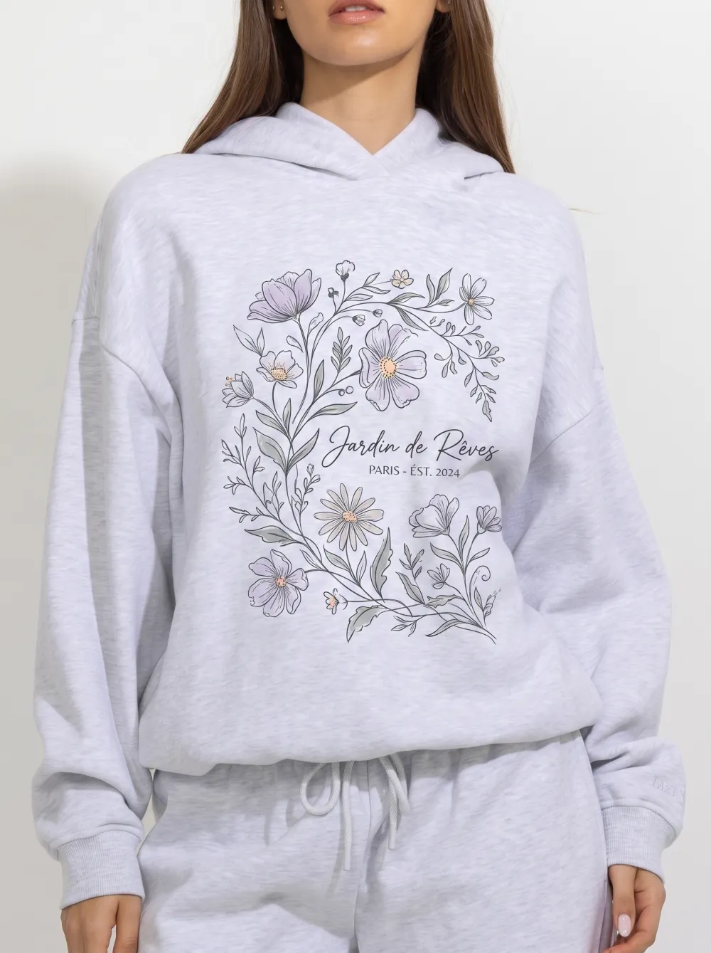 Women's Paris Floral Jardin de Rêves Printed Hoodie