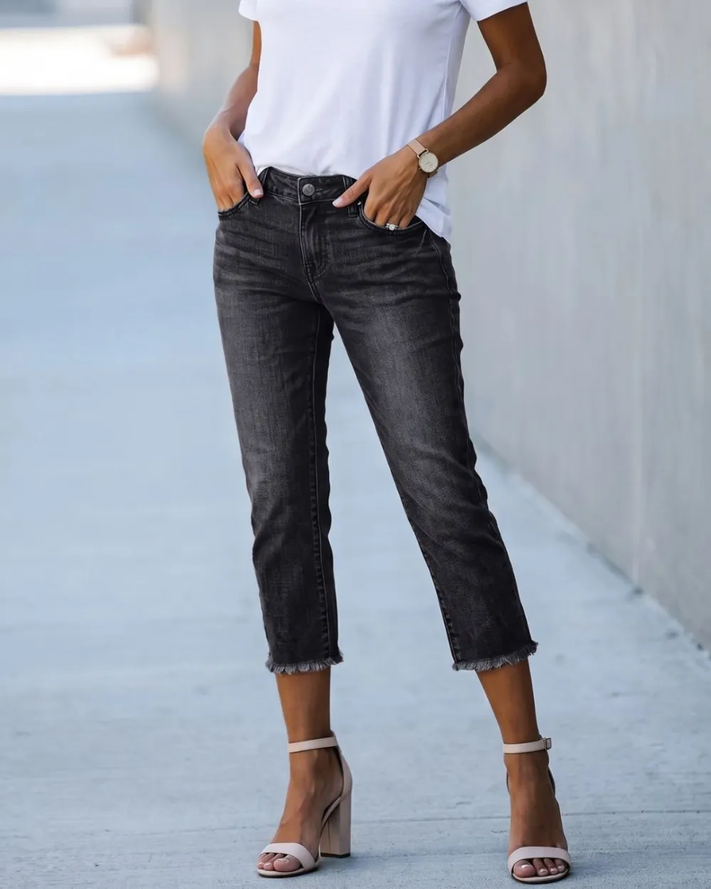 High-Rise Capri Skinny Jeans