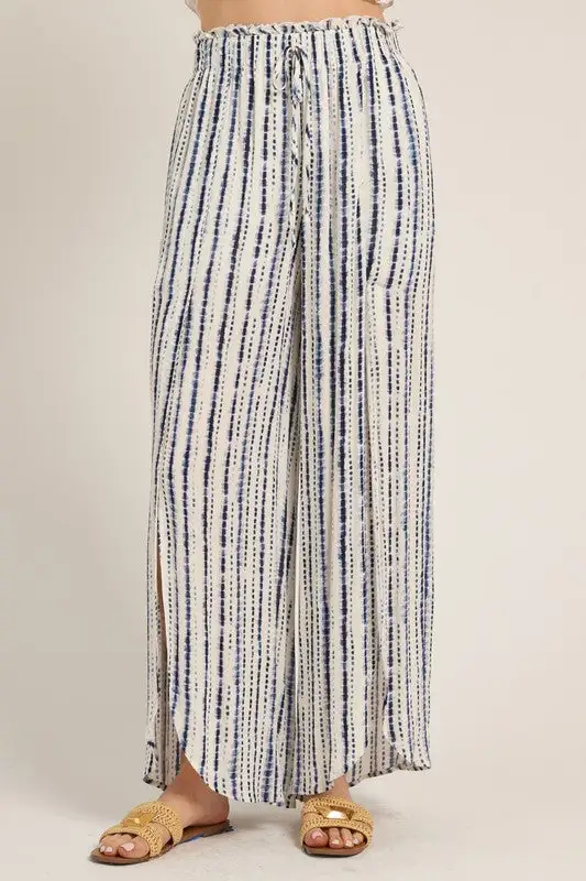 Slit Striped Pants