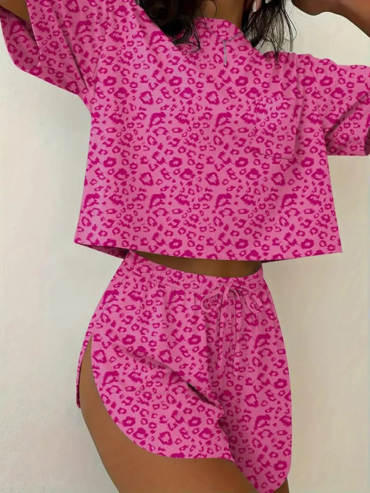 Refined Drawstring Tee and Shorts Matching Set
