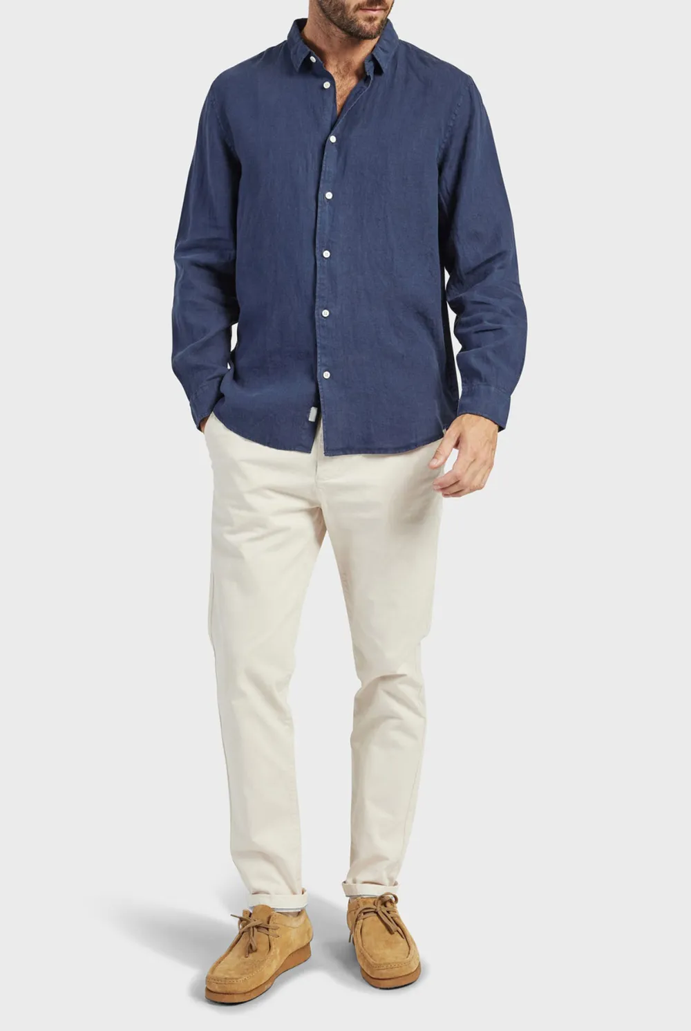 Mick Linen Shirt-Navy