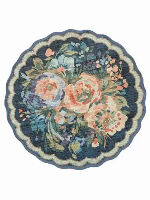 Non Slip Floral PET Bathroom Mat