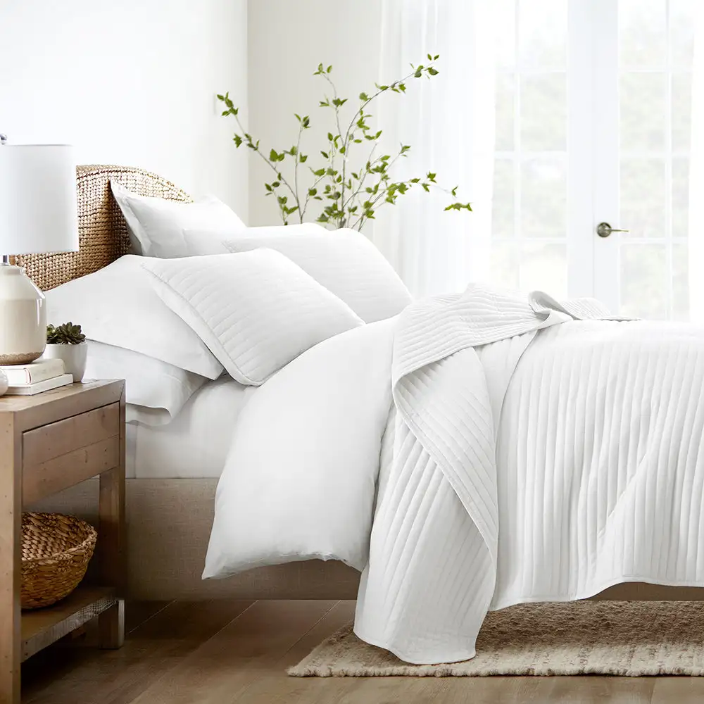 Stripe Stitch Quilted Coverlet Set